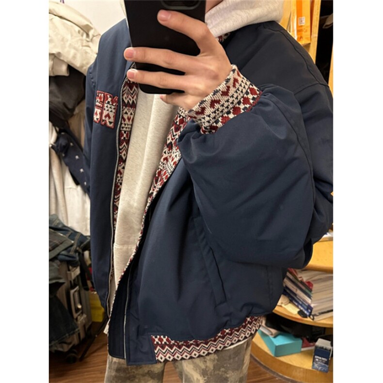 新中式提花夹棉加厚棒球服宽松民族风情侣夹克外套J807,男装民族服装,星座1116A（原606A-3）