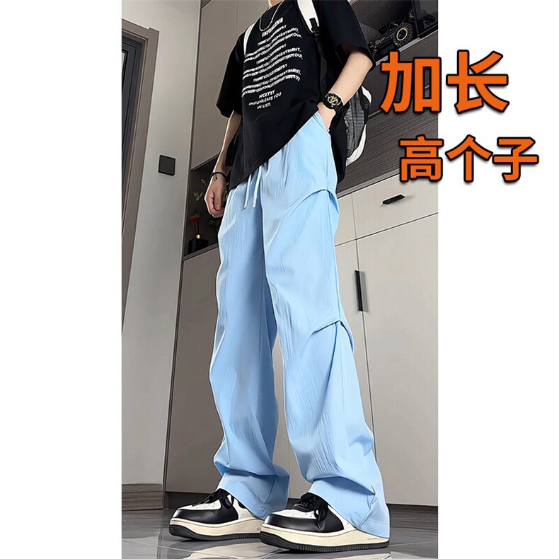 褶皱美式降落伞兵工装裤子男夏薄款休闲裤冰丝速干阔腿裤KZ045P35图片