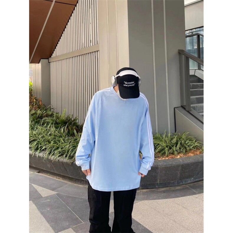 5276-P40好质量做工#原版压线螺纹领包边长袖T恤,女装T恤,星座617A-2