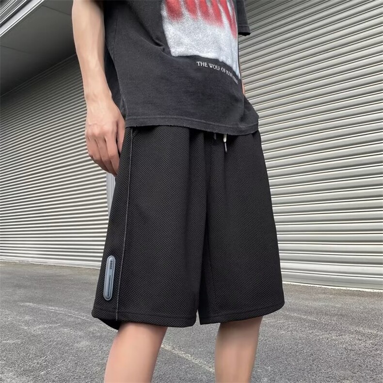 2024夏轻熟风坑条纹宽松休闲短裤百搭纯色裤子D11-P32,男装休闲裤,星座1109-3