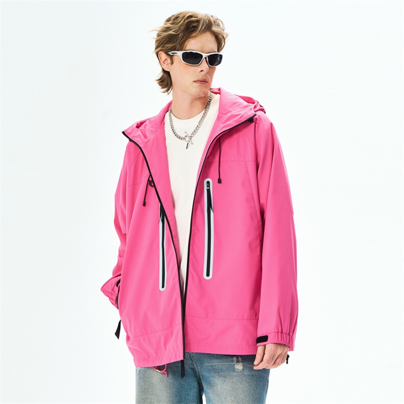 反光户外连帽冲锋衣外套男登山服运动休闲百搭夹克JK3509特P78,男装夹克,星座309（原A406）