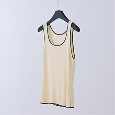 天丝宽肩背心，女装针织衫/毛衣，优麦羊绒（原洪叶羊绒）