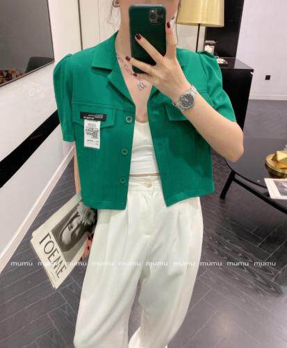 时尚贴标小上衣，女装，沐·沐