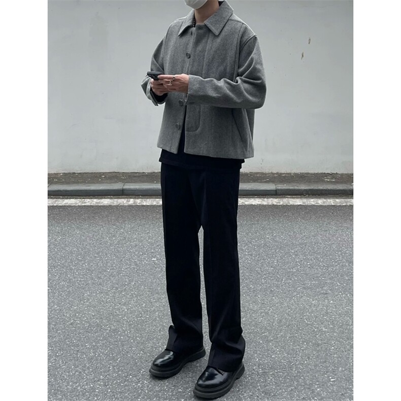 量大优垂感冰丝西裤cleanfit黑色休闲裤微喇vibe裤子XK175-特P35,男装西裤,星座1213