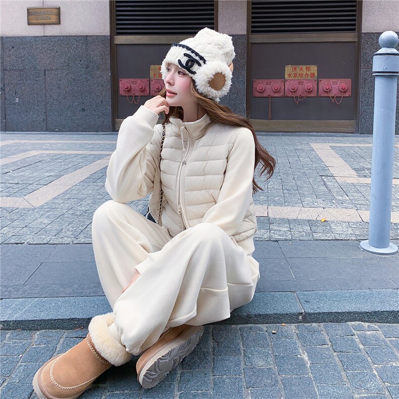 冬季新品现货时尚针织拼接90羽绒服两件套2C300-2569-P285-K429,女装套装/套裙,2C300