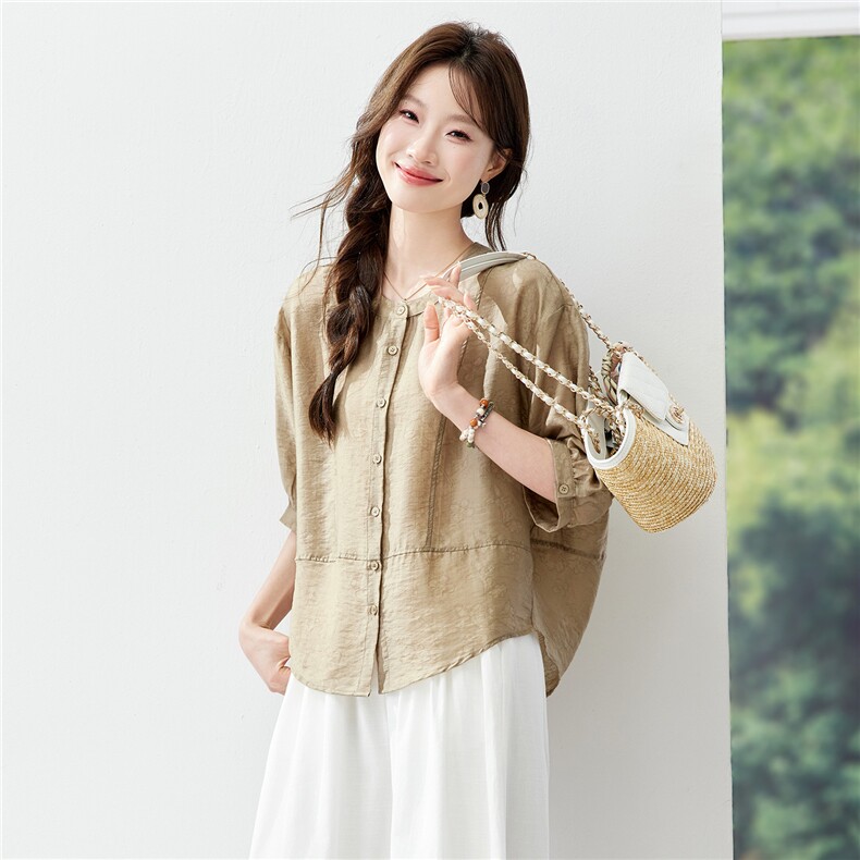 现货新品2026夏装新款亲肤透气休闲女士衬衣·,女装衬衫,木子恋