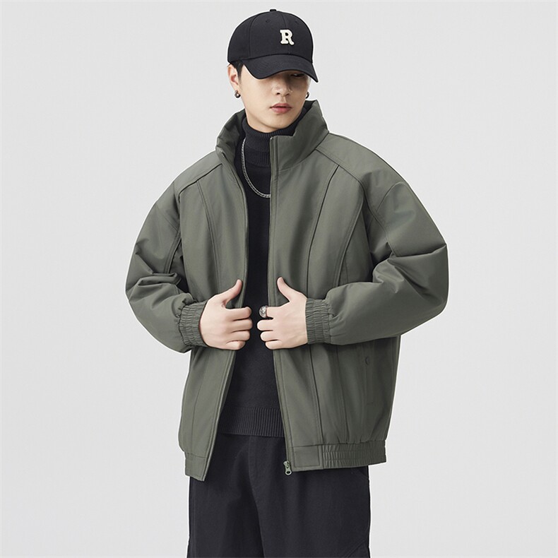 现货美式休闲加厚雪山棉衣夹克外套立领纯色三防户外工装棉服,男装夹克,电商A486-1