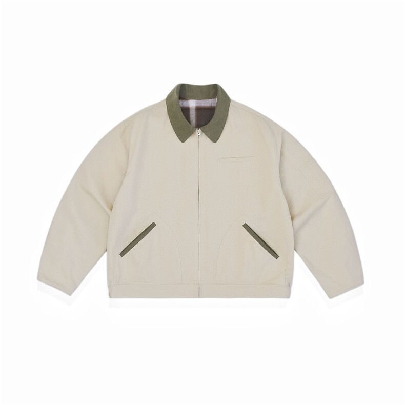 WT2505-P135-撞色复古拼接工装夹克wx：MaMSHu123，男装夹克，星座112