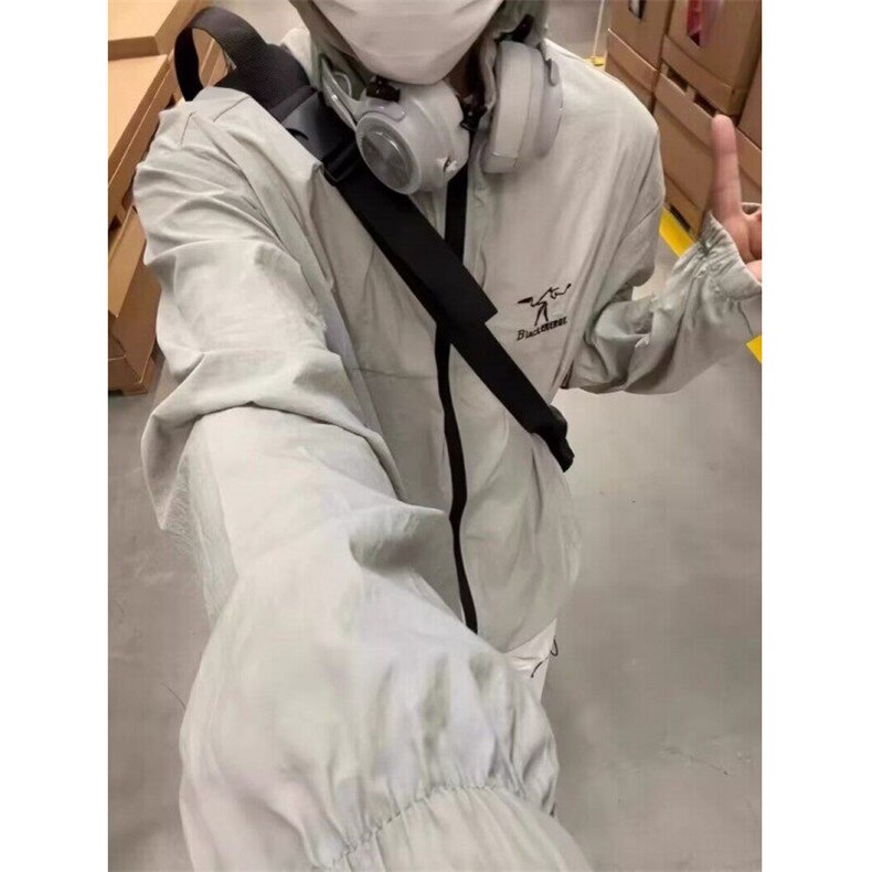 夏季纯色连帽百搭防晒服外套男轻薄款刺绣宽松休闲防晒衣 FS01图片