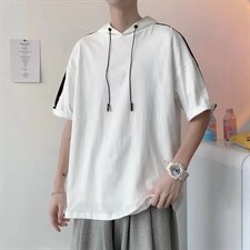 男连帽T恤短袖D6P25图片