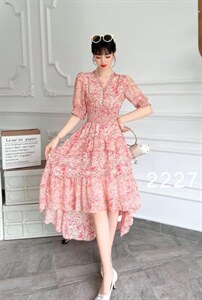 【现货】2022夏季新款 韩版碎花雪纺连衣裙图片