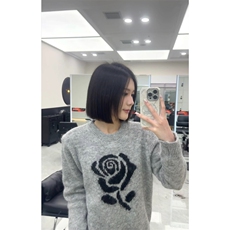 大码胖MM宽松慵懒圆领套头毛衣女秋冬新款玫瑰提花长袖显瘦针织衫，男装针织衫/毛衣，星座506A