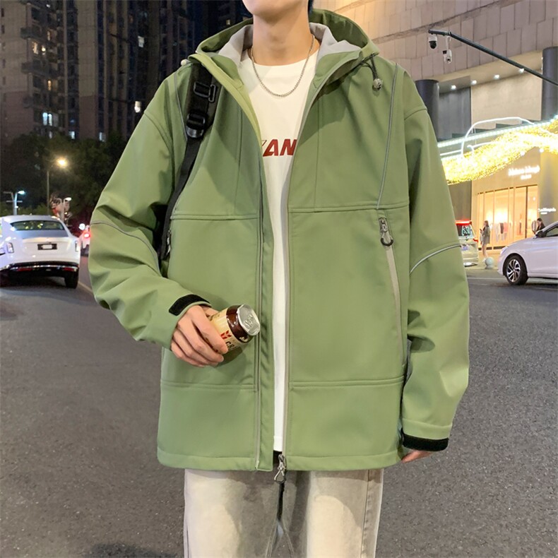 潮牌反光防水外套秋冬款户外软壳冲锋衣夹克JK0222-P93,男装夹克,星座308B-2