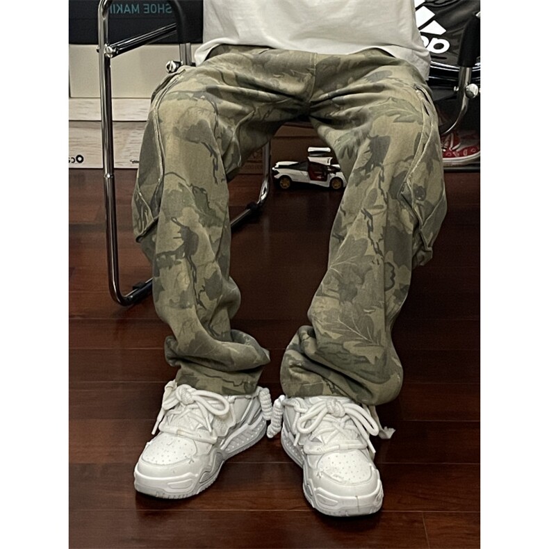 【有货】迷彩工装裤男大口袋裤子直筒阔腿休闲裤MCK01PP-特P55,男装休闲裤,星座1007（原301D）