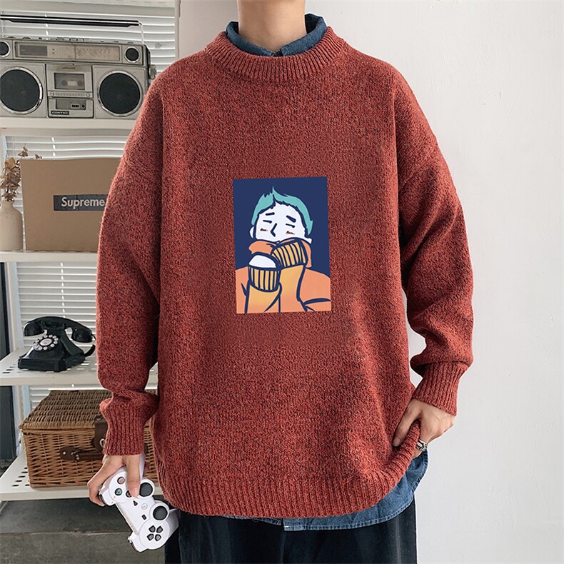 M19042-P45加绒款-P65加厚加绒毛衣男大码毛线衣男针织衫男线衫,男装针织衫/毛衣,电商A040