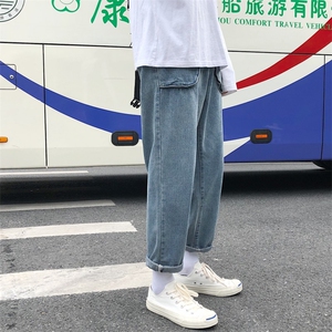 秋季牛仔裤男 港风简约百搭休闲九分裤男 N/图片