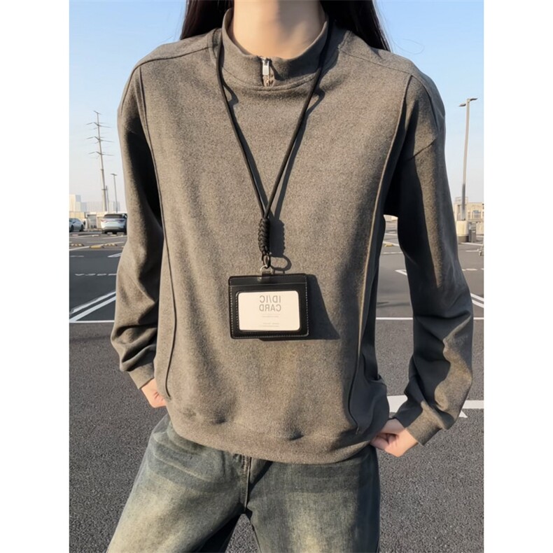 冬季保暖设计感拉链内搭双面德绒打底衫男女潮XZ811A-DR06-特P28,男装T恤,星座811A