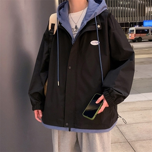 新款夹克连帽假两件宽松秋季男士外套大码男装A266-JK2226-P65特图片