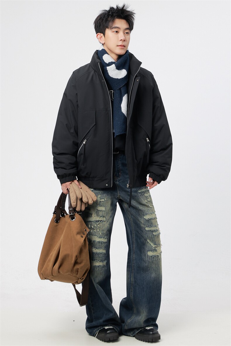 自家图有视频复古加绒毛领外套棉衣新款连帽派克棉服M2572p85,男装棉衣,电商D315