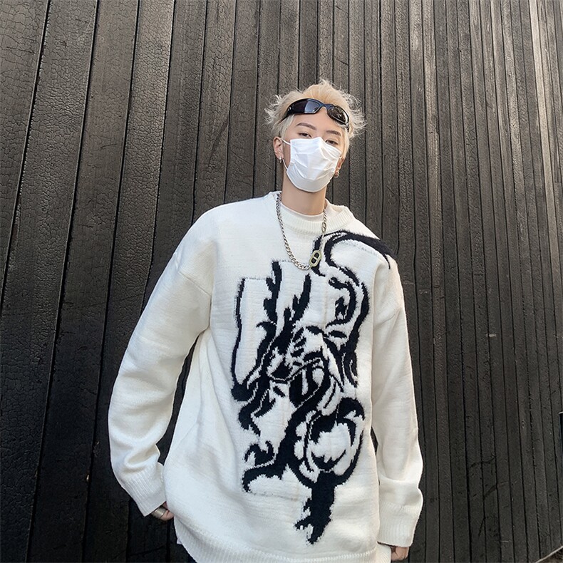 套头毛衣女潮牌宽松百搭情侣慵懒风针织衫上衣MY05663-P55,男装针织衫/毛衣,星座308B-2