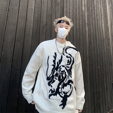 套头毛衣女潮牌宽松百搭情侣慵懒风针织衫上衣MY05663-P55，男装针织衫/毛衣，星座308B-2