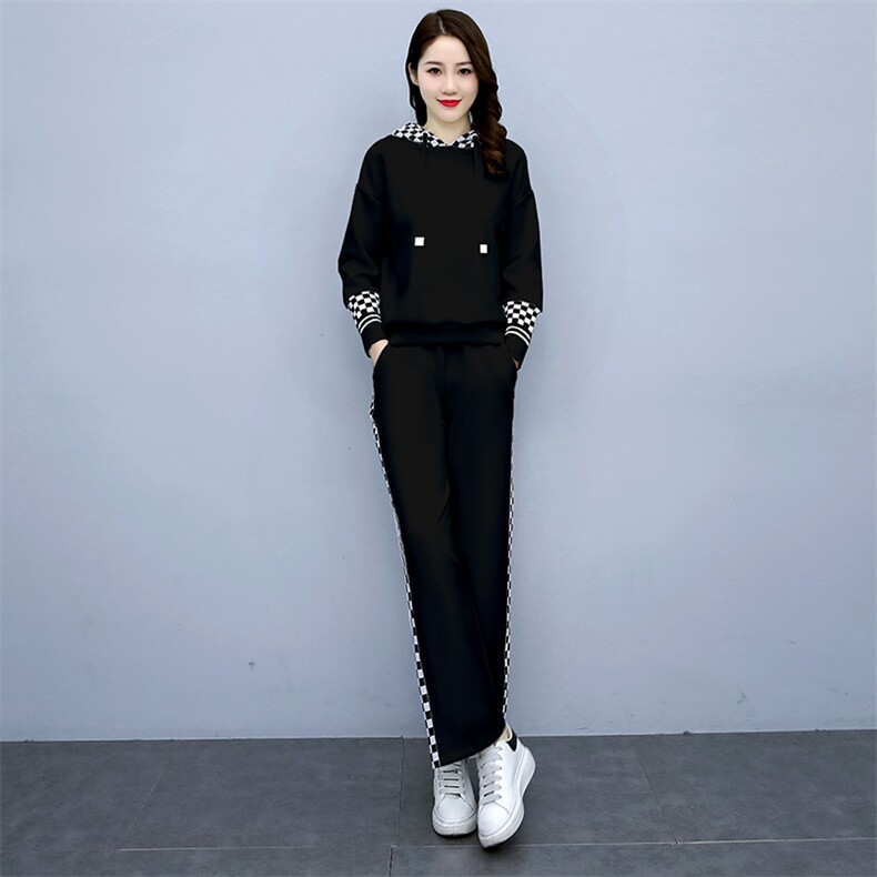 2023年新款时尚潮流女装套装秋季气质阔腿裤洋气高级卫衣两件套潮,女装套装/套裙,梦依杭