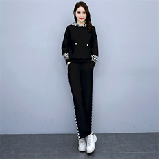 2023年新款时尚潮流女装套装秋季气质阔腿裤洋气高级卫衣两件套潮，女装套装/套裙，梦依杭