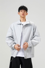 美式罗纹拼接袖子褶皱大码M-5XL教练夹克男JK78056P69控105，男装夹克，星座226-1