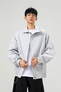 美式罗纹拼接袖子褶皱大码M-5XL教练夹克男JK78056P69控105图片