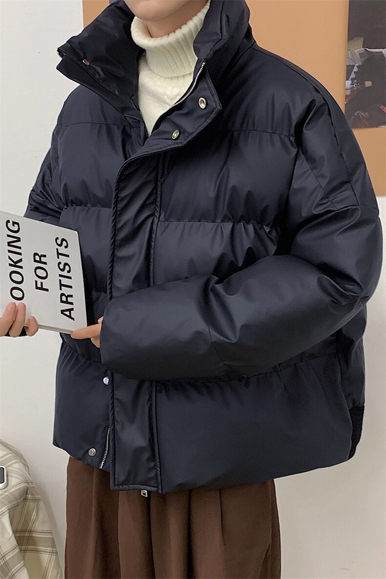 大货美式复古短款棉服男冬季加厚面包服PU羽绒棉225-2-20503,男装棉衣,星座225-2