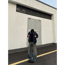 潮牌情侣美式拼接格子假两件夹克外套春季翻领开衫，男装夹克，四季星座505
