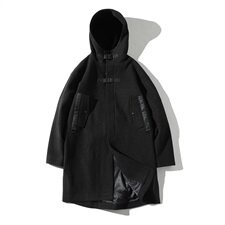 【】A003-HF013-P50冬装新中长款潮流连帽韩版大衣港仔1，男装毛呢大衣，电商A003