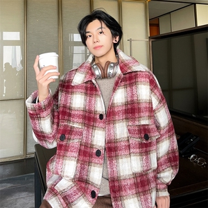 毛呢大衣oversize宽松大口袋呢子韩版潮男士夹克A071-JK107-P108