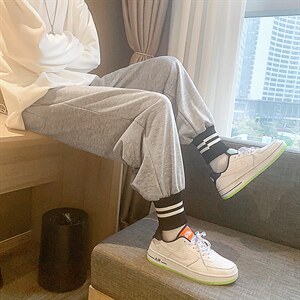 2025春装新款港风宽松束脚休闲运动裤D321-1-DM90-P40，女装休闲裤，电商D321-1