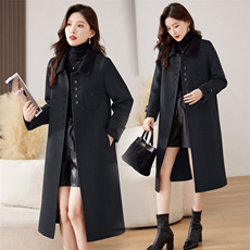 2025年秋冬新款时尚气质羊毛长款双面羊毛大衣外套，女装双面呢大衣，媚琳依坊