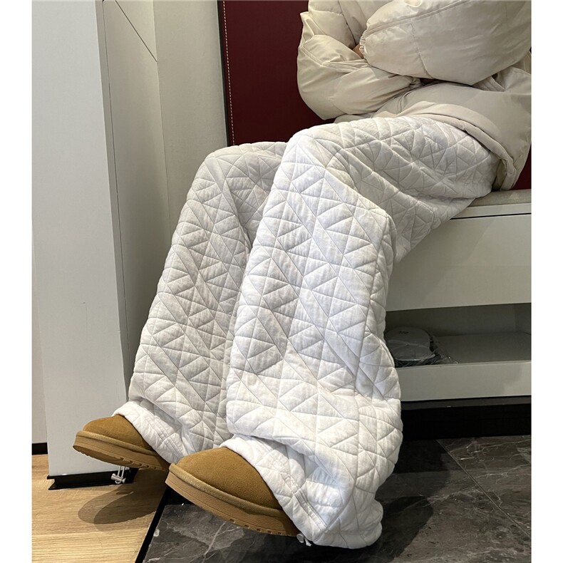 【现货】612-K228-P75冬季棉裤不规则菱格压线宽松直筒宽松休闲裤,男装休闲裤,星座612
