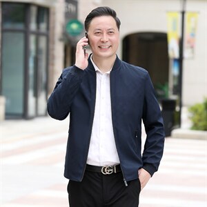 B-N9953男士2023年秋季新款长袖中老年休闲拉链夹克棒球领潮流P63图片
