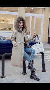 2021冬季新款，韩版派克时尚修身显瘦加厚长款羽绒棉，女装，婉伦