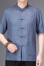 唐装太极服中式立领风短袖套装时尚爸爸装SF9783-P148，男装民族服装，星座1105-3