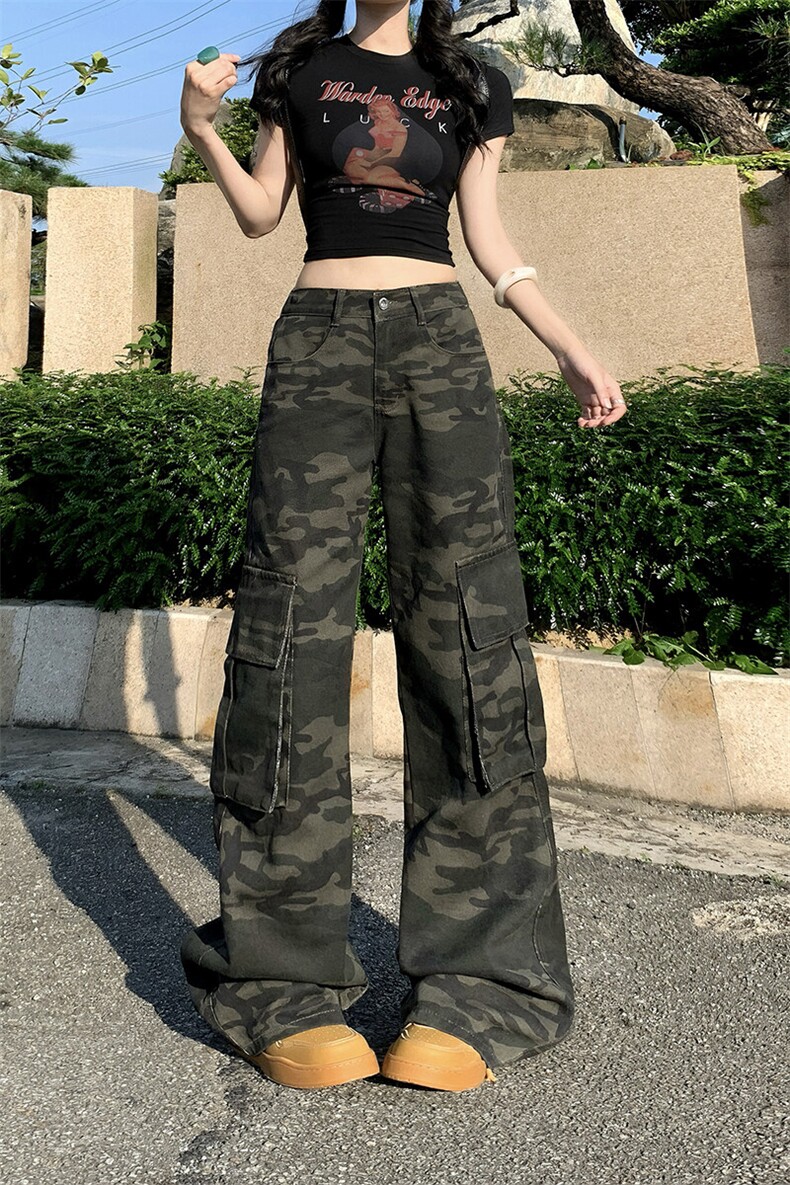 美式复古迷彩工装裤男女2026新款多口袋设计感宽松显瘦YD6602-P55,男装工装外套,星座509