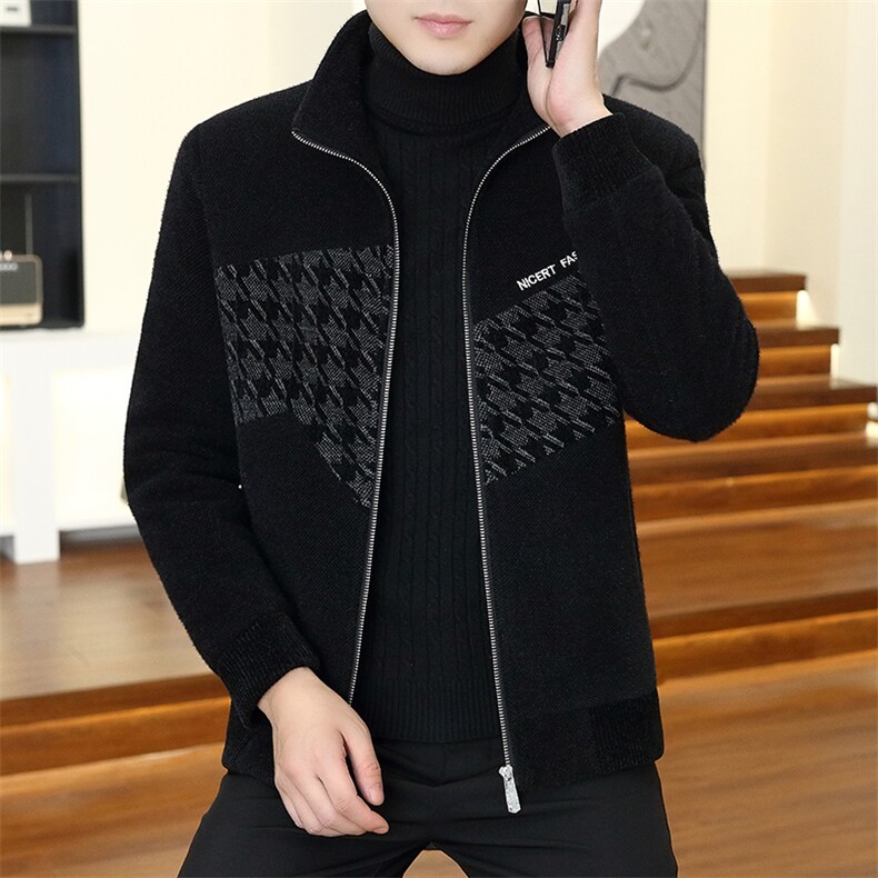 直播新款秋冬立领金貂绒毛呢大衣短款夹克外套上衣男D18P145控238，男装毛呢大衣，电商B226