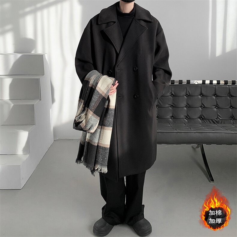 韩式加厚毛呢大衣男中长款呢子风衣流行雅痞男装外套MN3457/P100，男装毛呢大衣，电商B316