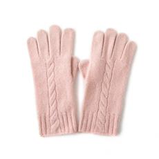 2025年秋季新款百搭男女通用麻花双股加厚保暖分指手套，手套，轩妮羊绒