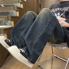 复古做旧直筒牛仔裤男2026年新款潮牌宽松百搭裤子25XK67027特p30，男装牛仔裤，电商A042