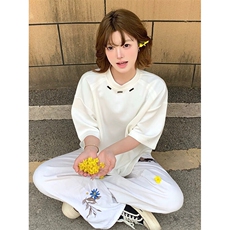 抖音得物品质二开240克宽松纯棉美式高街痞帅潮牌金属装饰短袖T恤，男装T恤，电商A486-1
