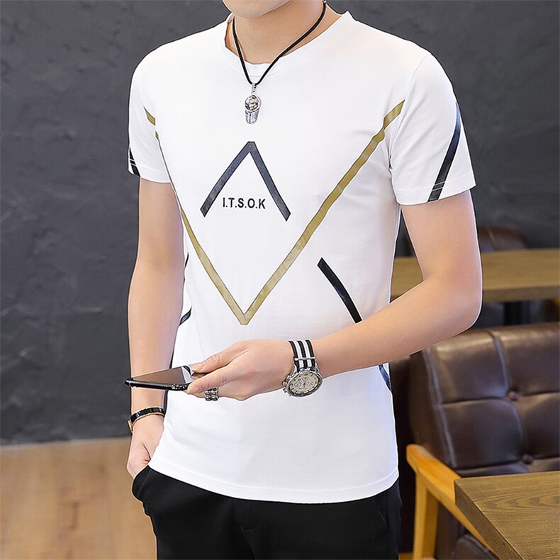 夏装韩版男士圆领短袖T恤男修身体T恤半袖衣服男装1306H851，男装T恤，星座1306