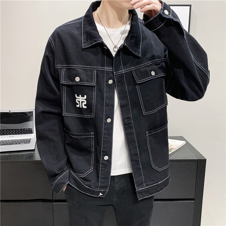 JK923-P70-现货店主风牛仔夹克肥仔量足破洞印花大码，男装夹克，星座103A