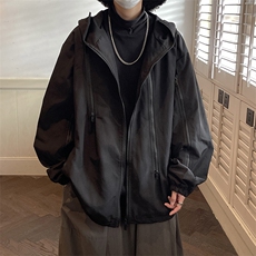 2023春季冲锋衣男大码潮牌高街美式工装夹克连帽JK22337p90控108，男装夹克，星座605(原A050)