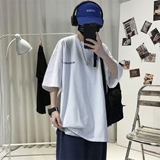 XZ115A-T06200克纯棉男女字母印花大码S-5XL10色T恤衫圆领半袖，男装T恤，星座115A-3