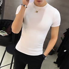 纯色修身圆领短袖T恤男休闲运动紧身打底T恤5111-特P30，男装T恤，电商D303